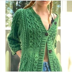 Kilronan Sweater Knitwear Merino Wool Cardigan Sweater Made In Ireland